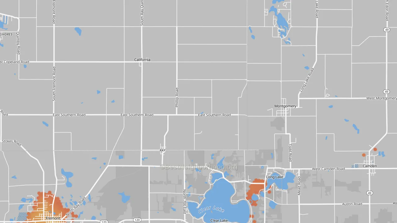 Bike Grade map of 49255, MI