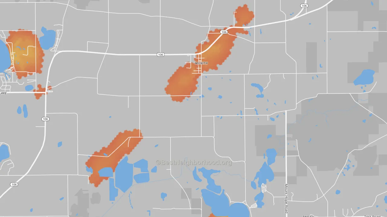 Bike Grade map of 49259, MI
