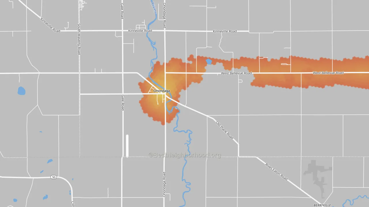 Bike Grade map of 49264, MI