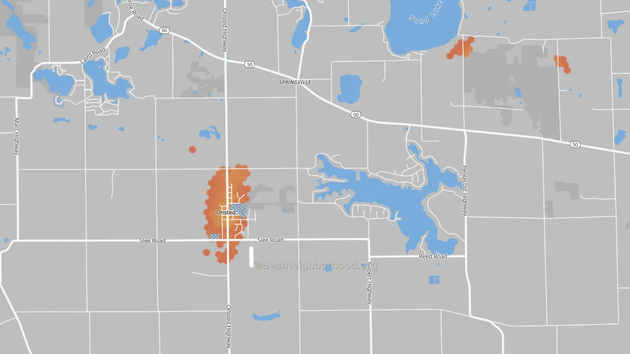 Bike Grade map of 49265, MI