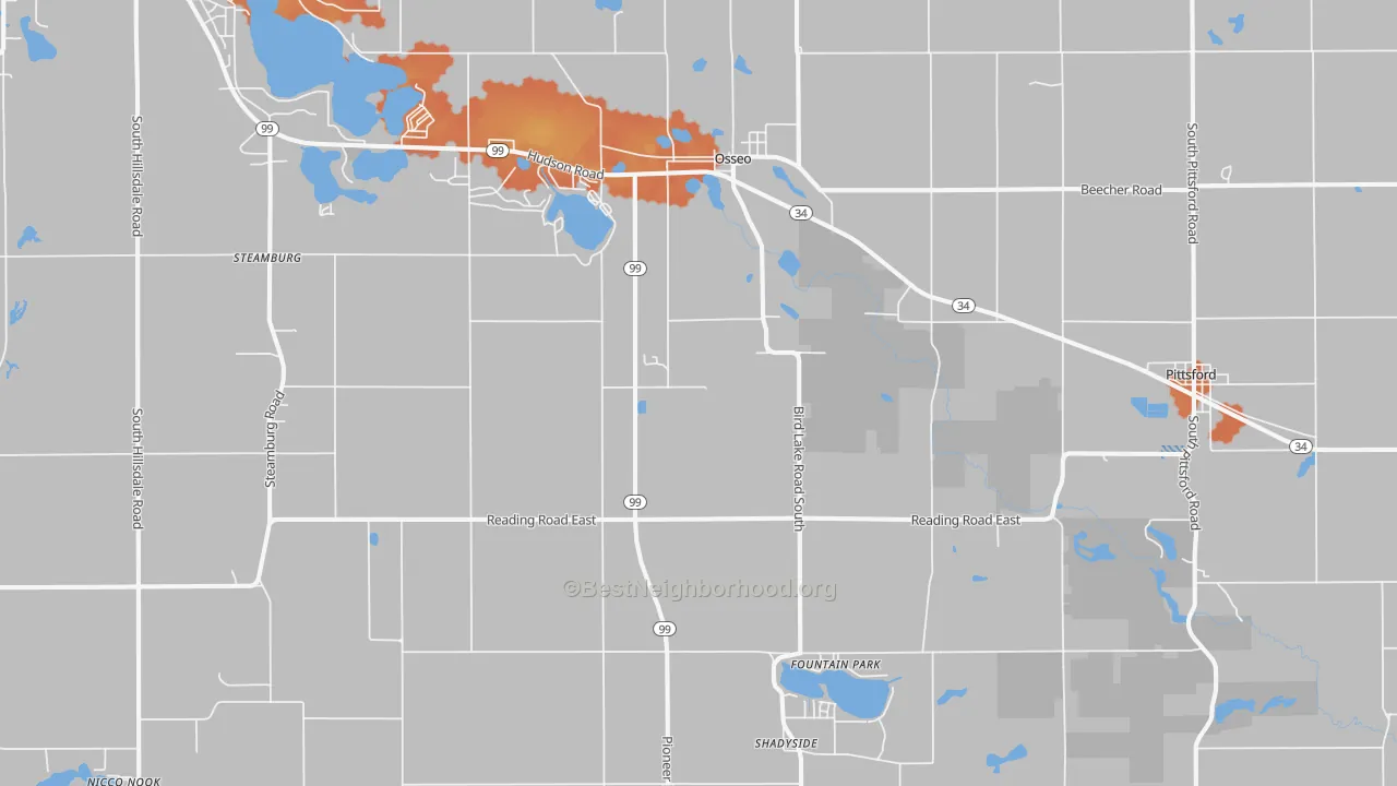 Bike Grade map of 49266, MI