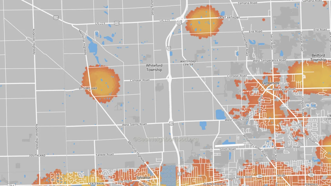 Bike Grade map of 49267, MI