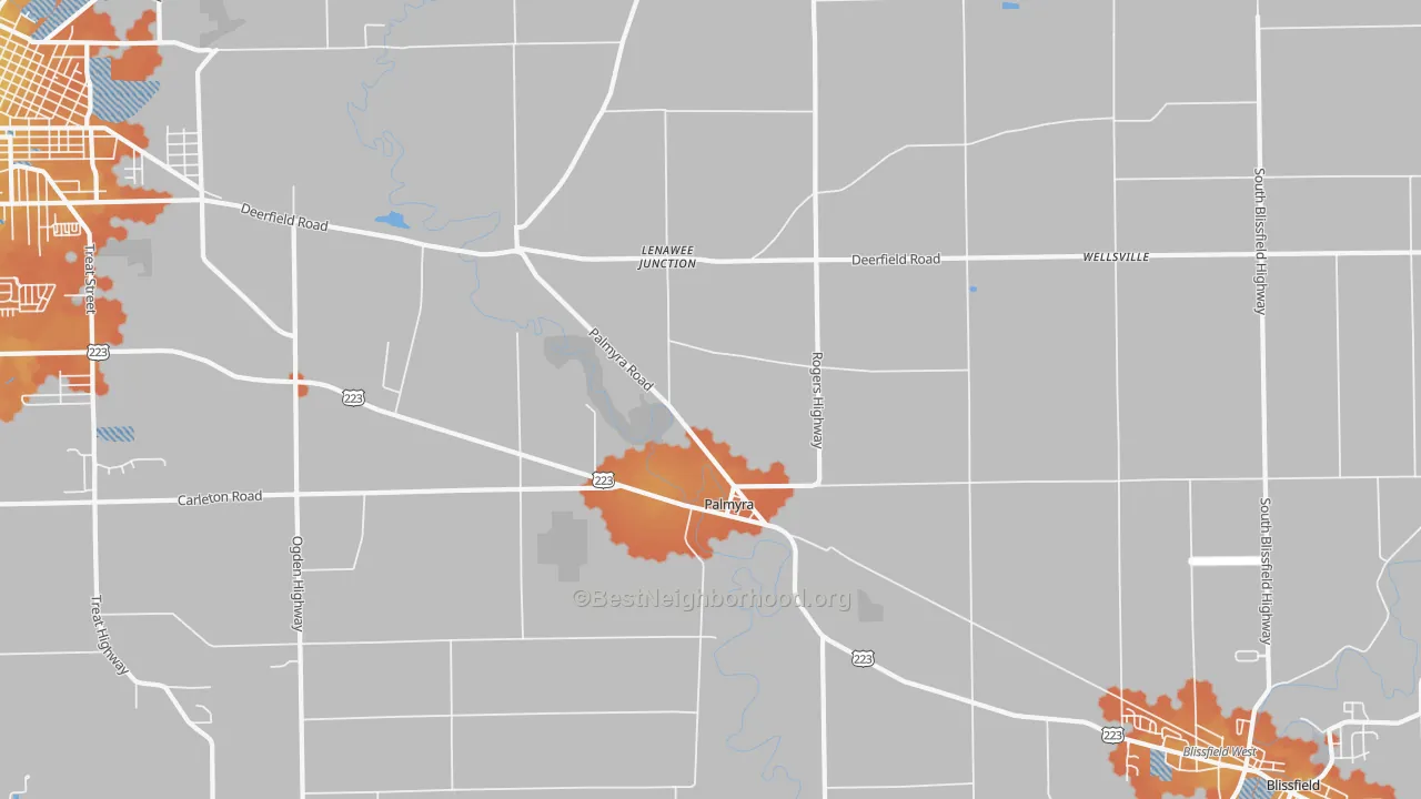 Bike Grade map of 49268, MI