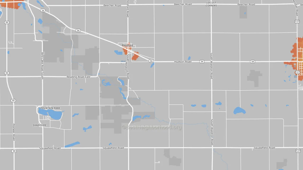 Bike Grade map of 49271, MI