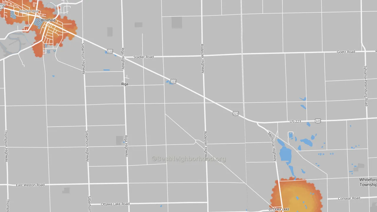 Bike Grade map of 49276, MI