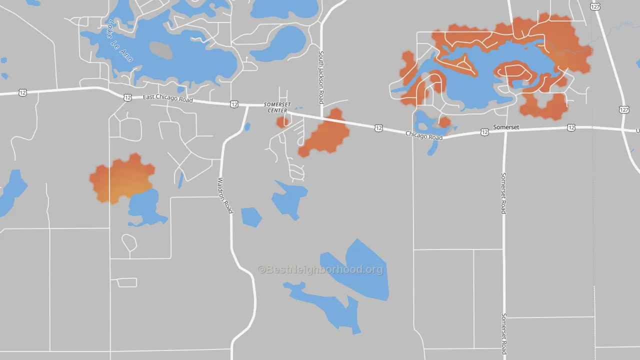 Bike Grade map of 49282, MI