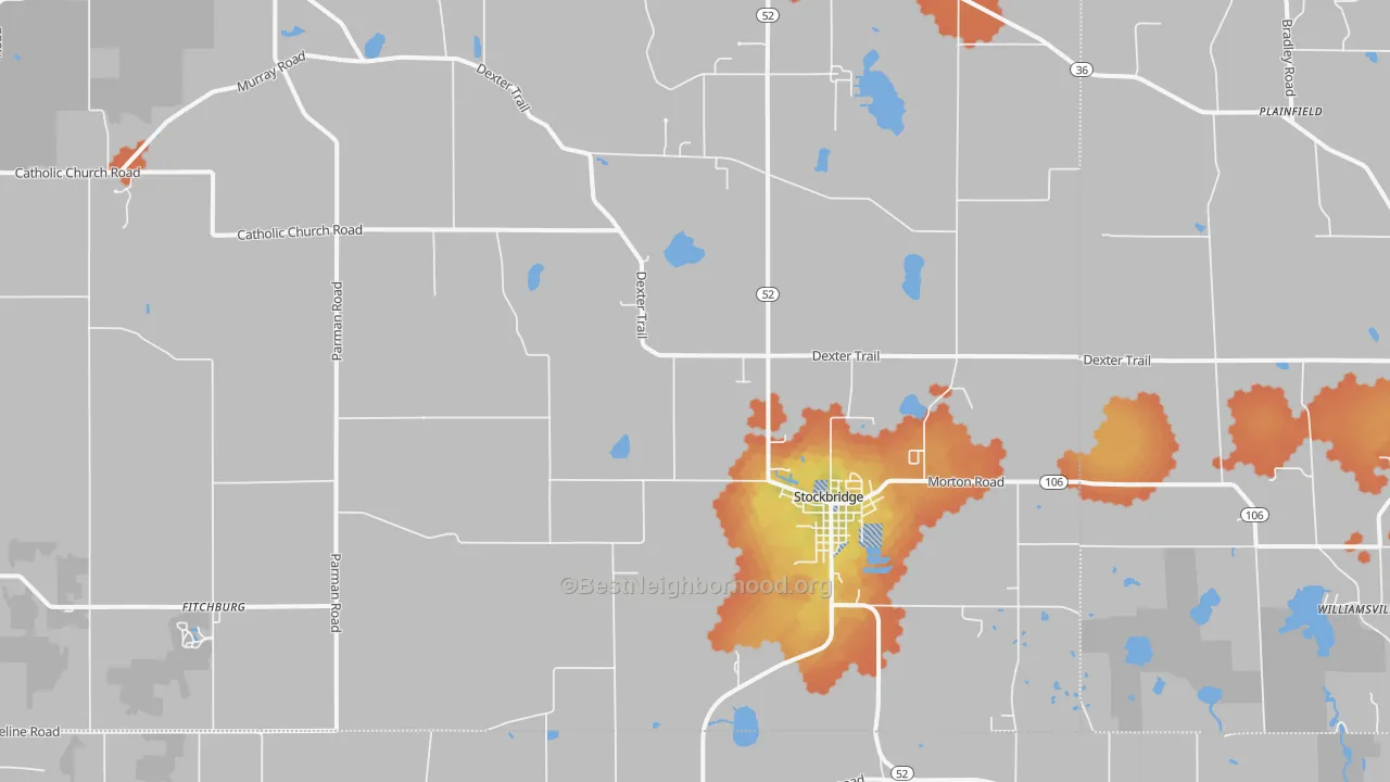 Bike Grade map of 49285, MI