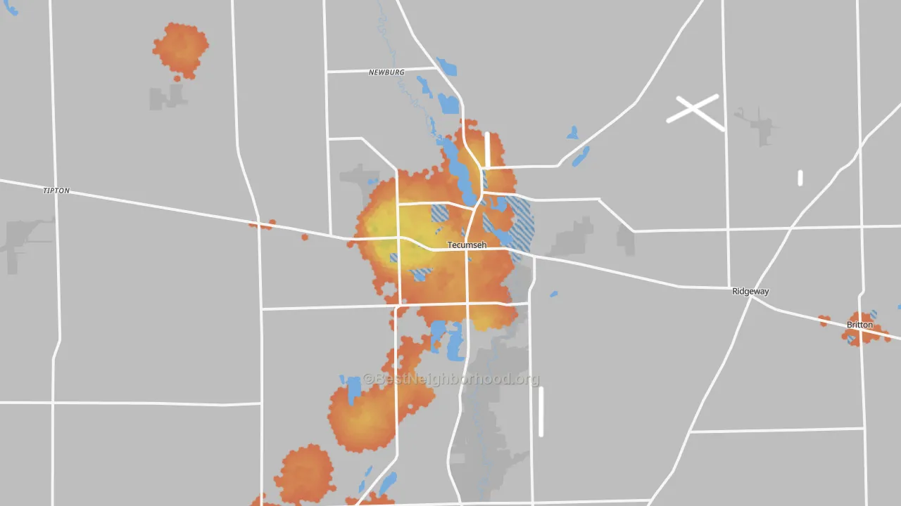 Bike Grade map of 49286, MI