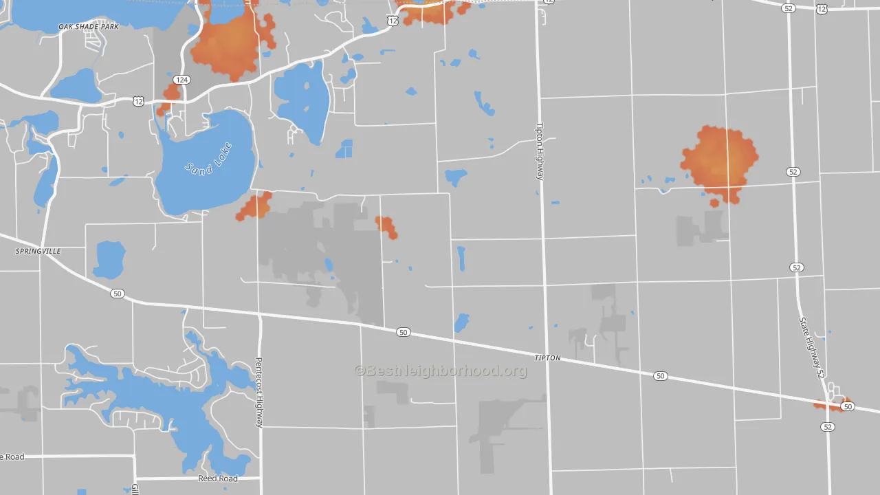 Bike Grade map of 49287, MI