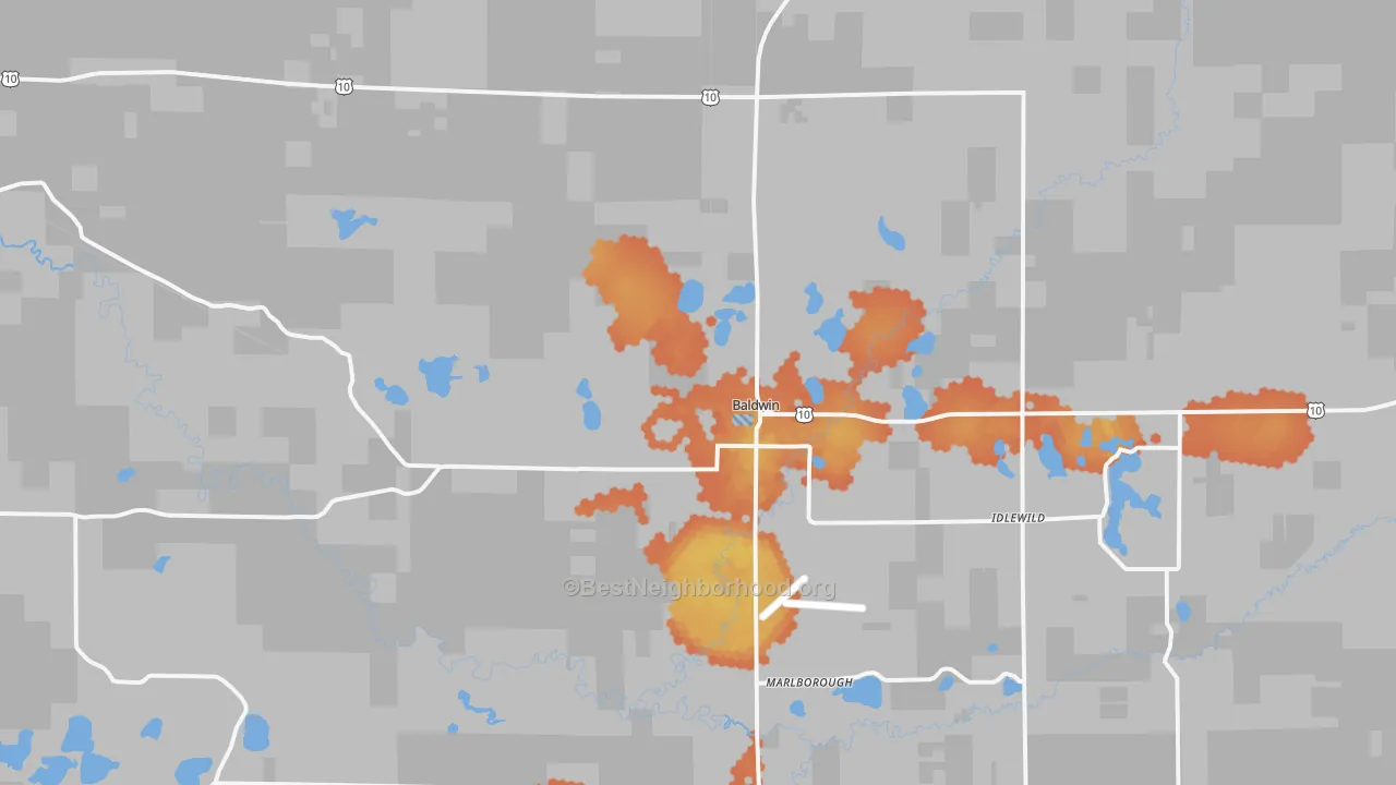 Bike Grade map of 49304, MI