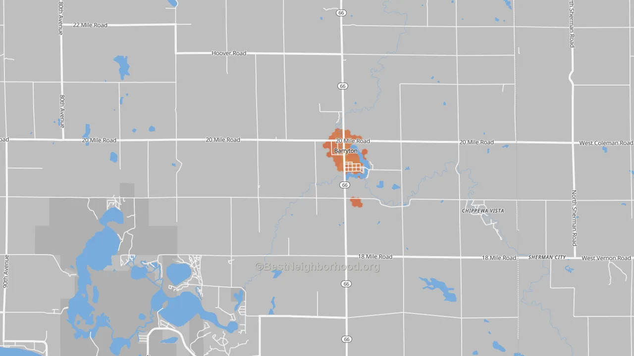 Bike Grade map of 49305, MI