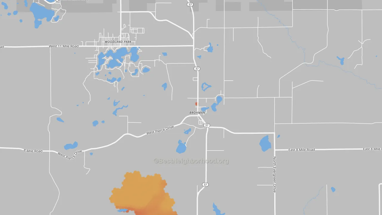 Bike Grade map of 49312, MI