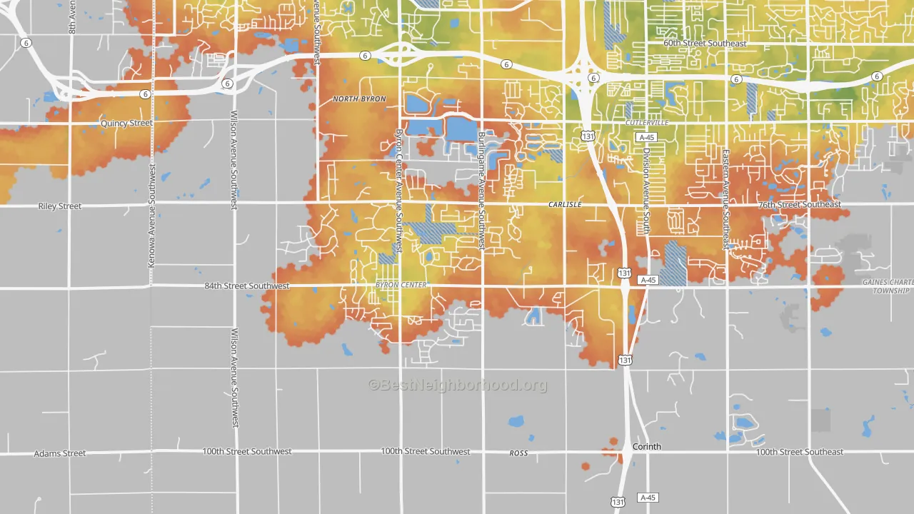Bike Grade map of 49315, MI
