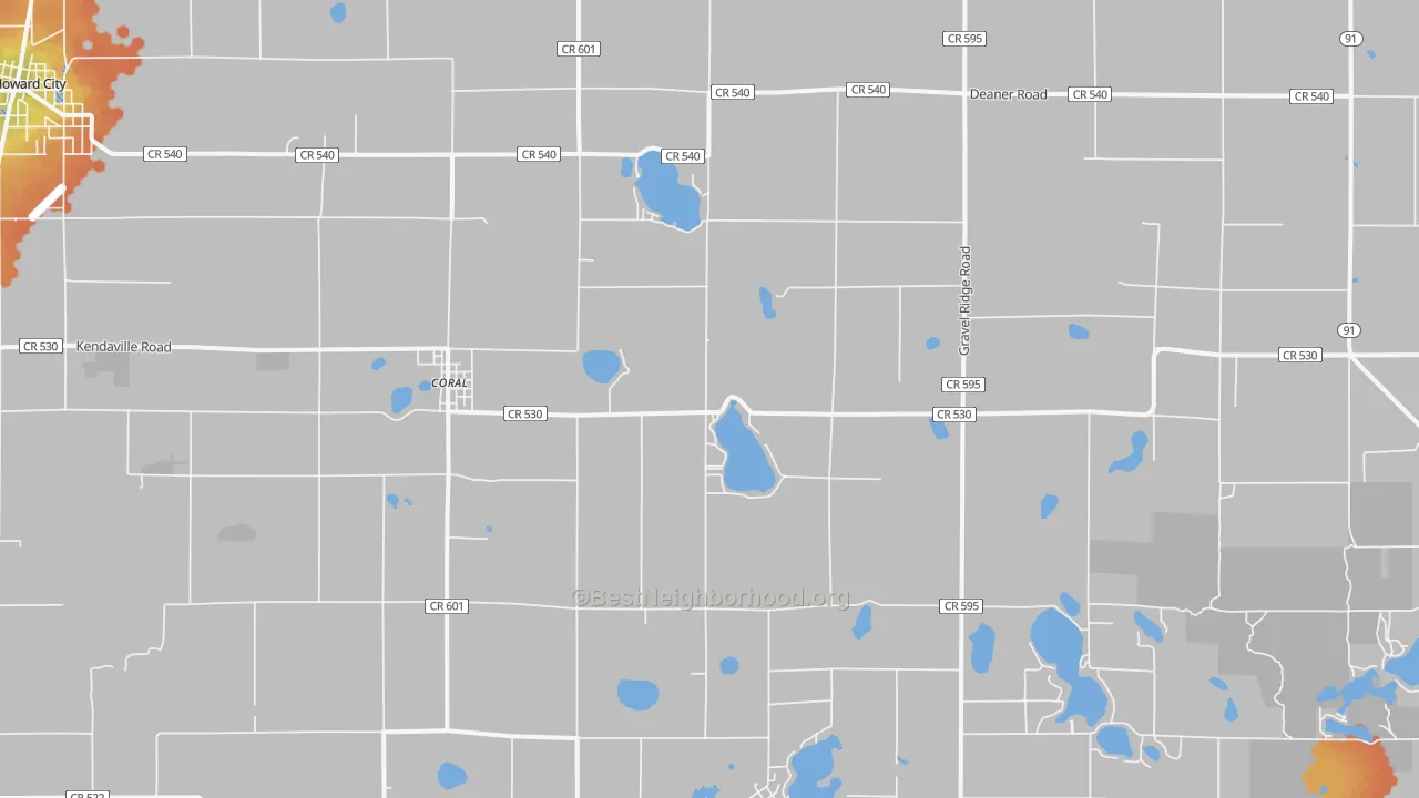 Bike Grade map of 49322, MI