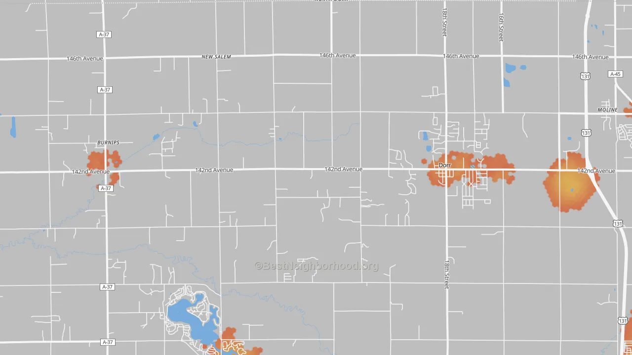 Bike Grade map of 49323, MI