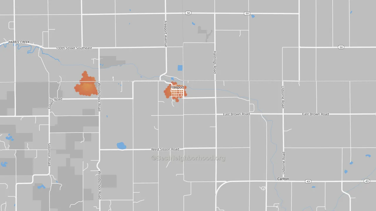 Bike Grade map of 49325, MI