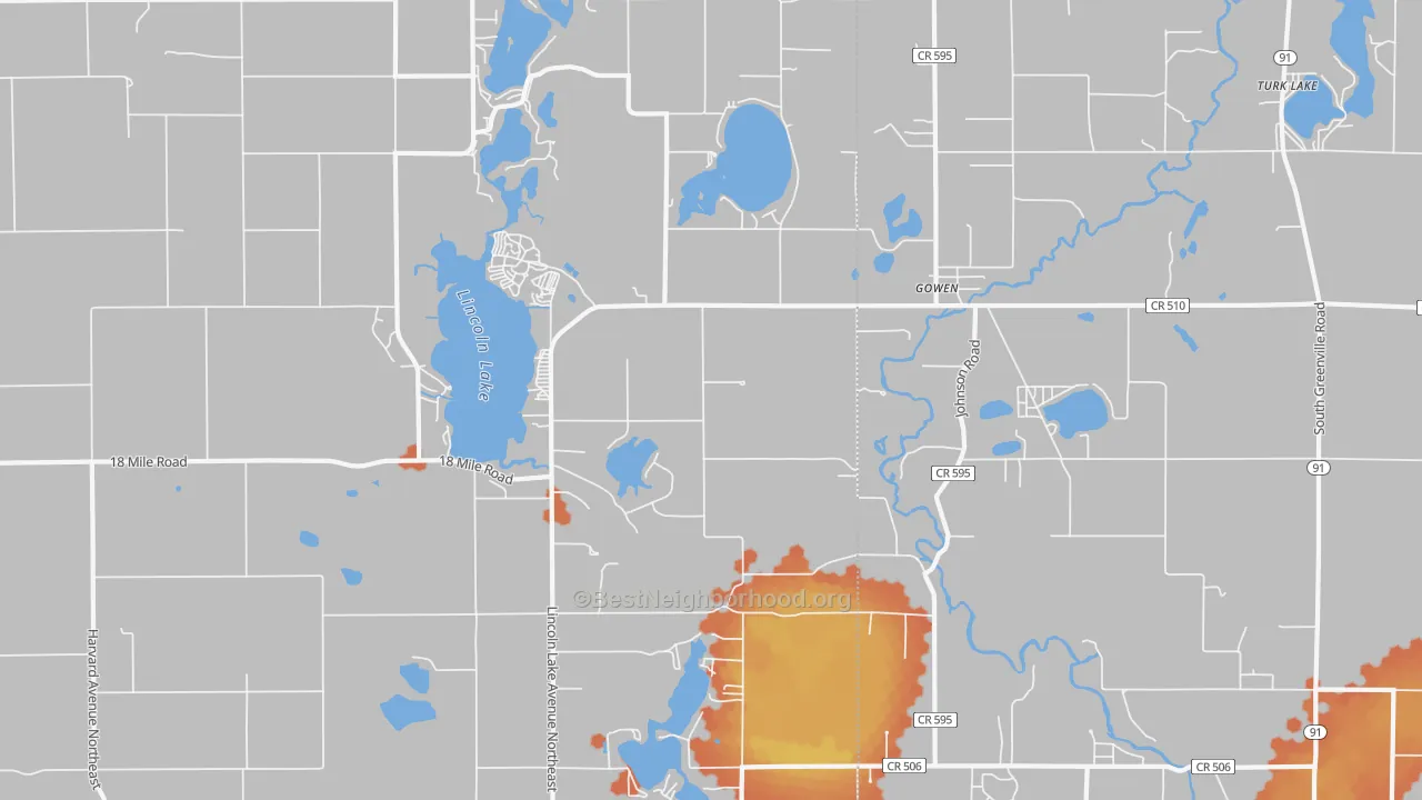 Bike Grade map of 49326, MI