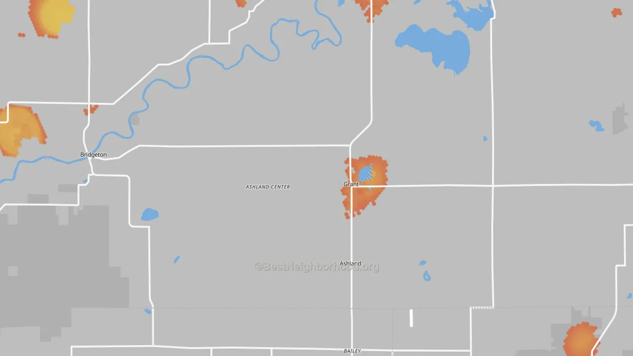 Bike Grade map of 49327, MI