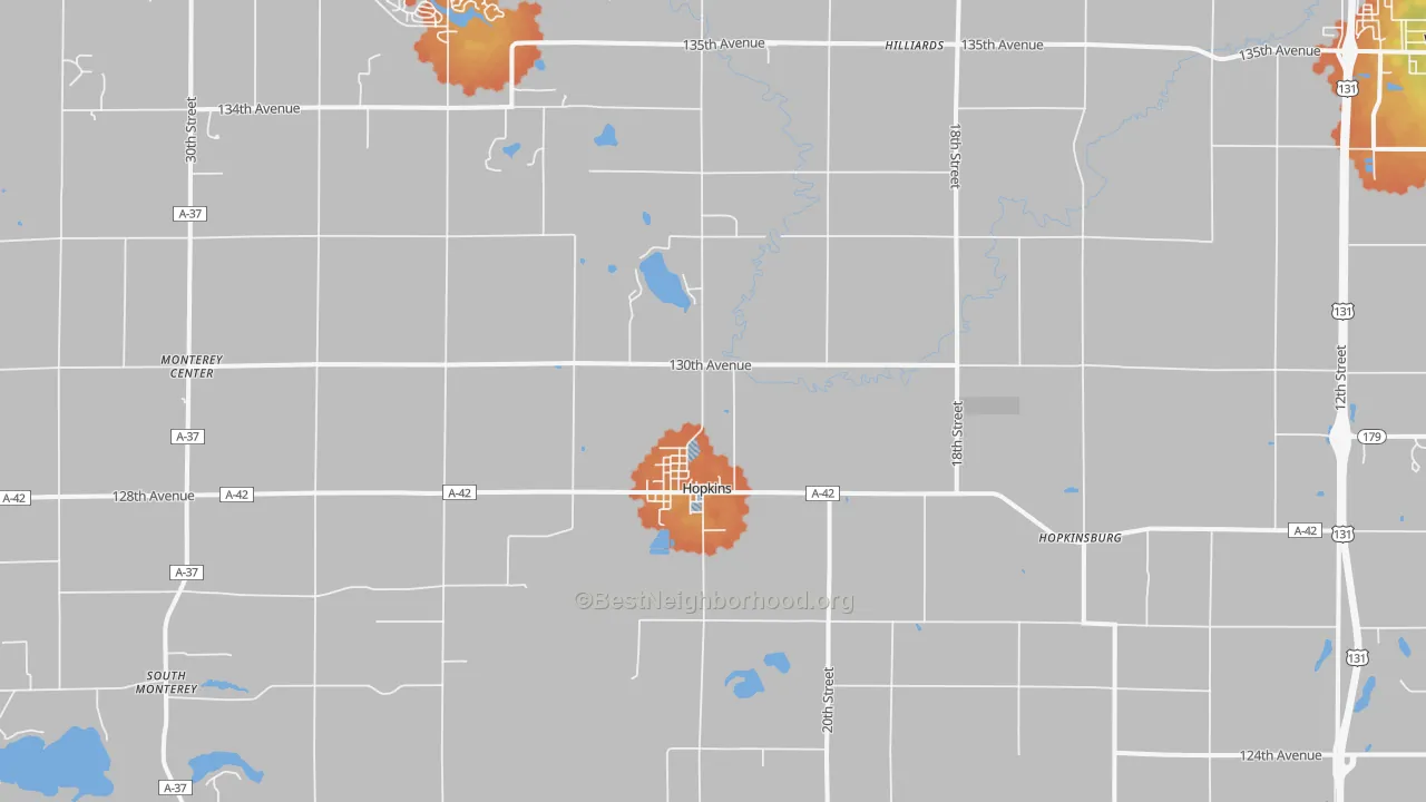 Bike Grade map of 49328, MI