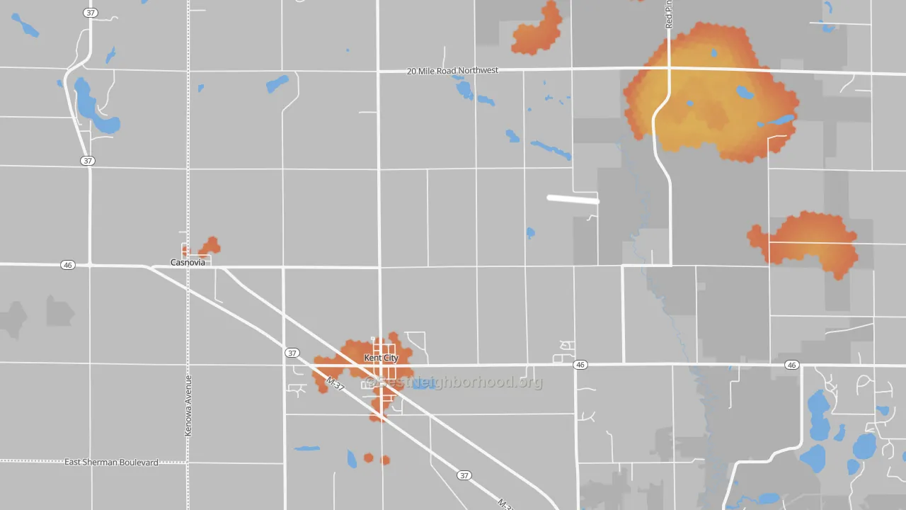 Bike Grade map of 49330, MI