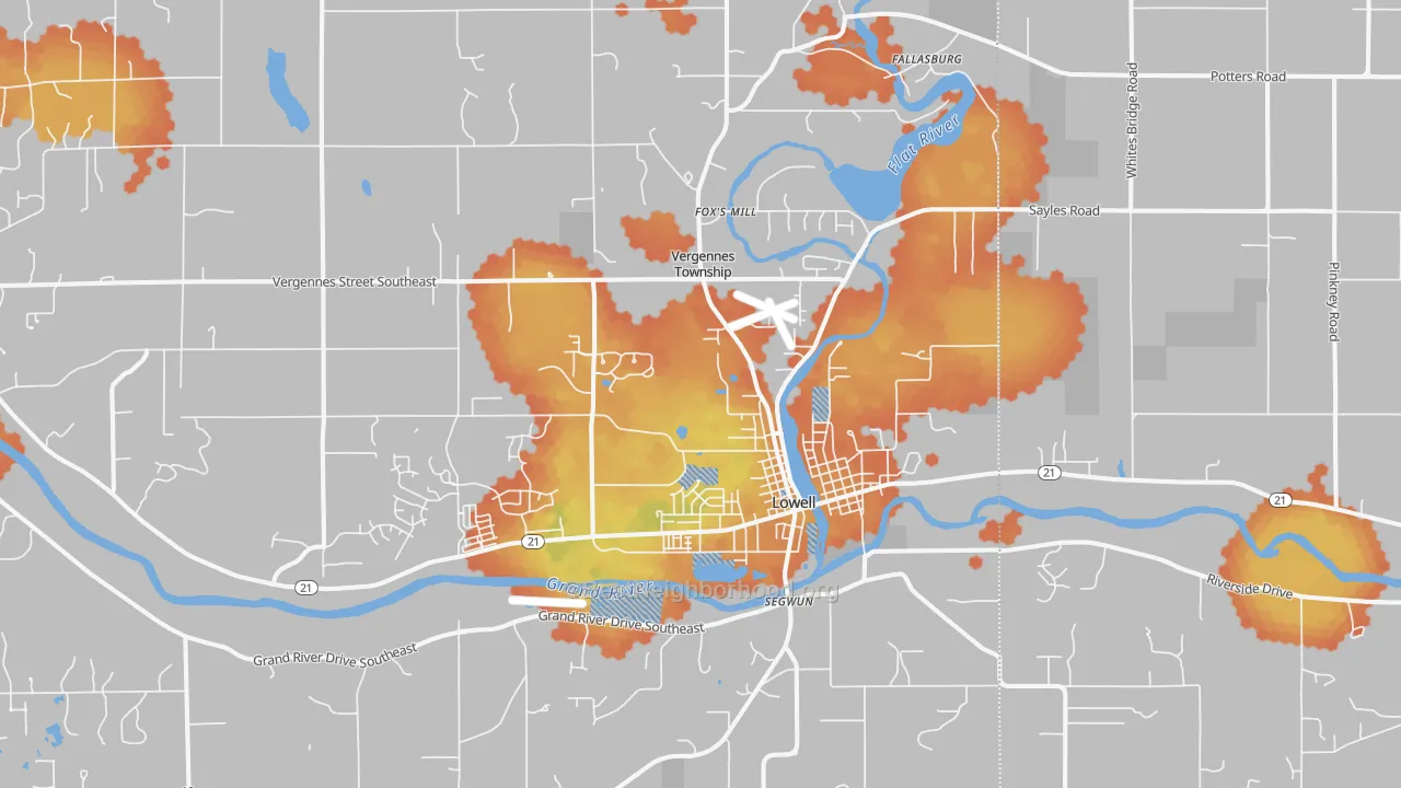 Bike Grade map of 49331, MI