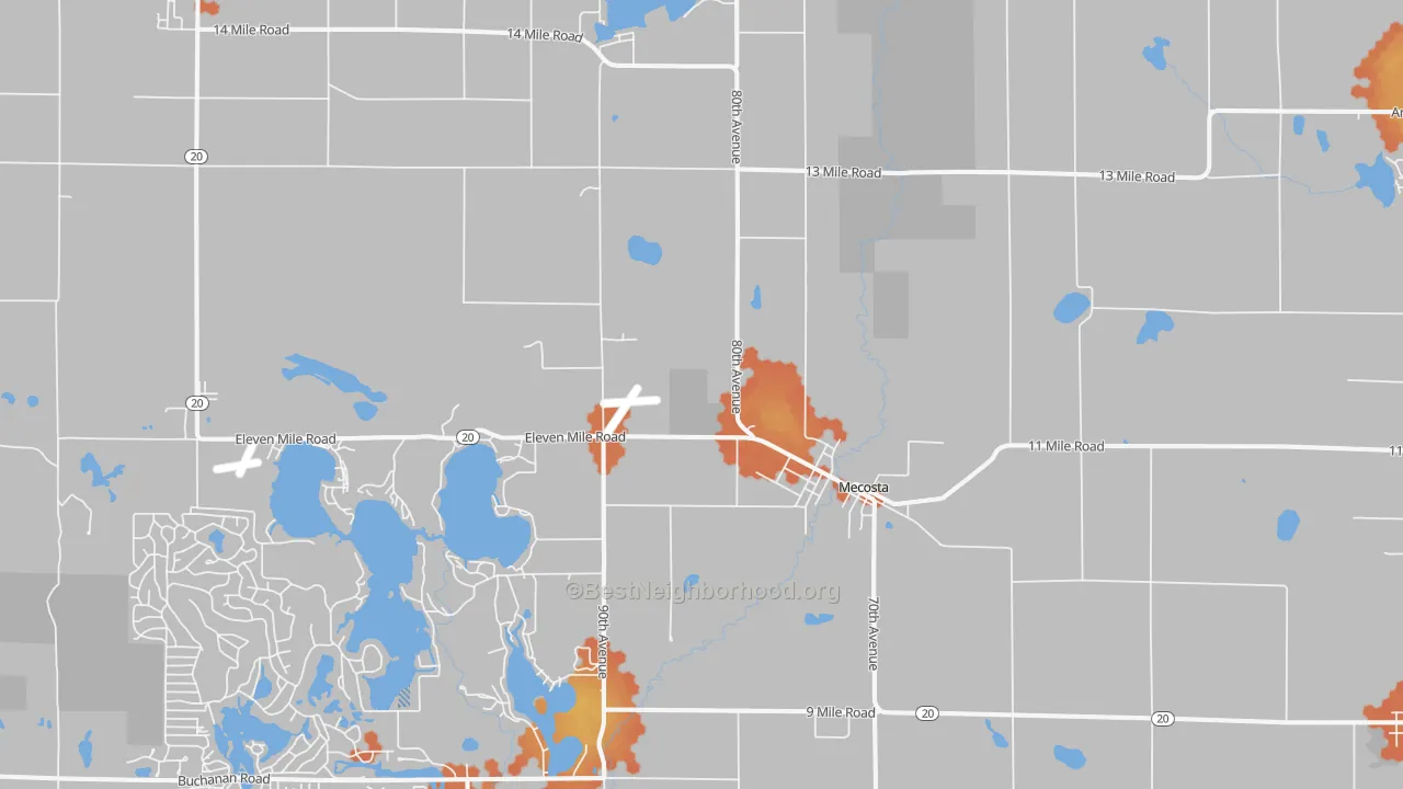 Bike Grade map of 49332, MI