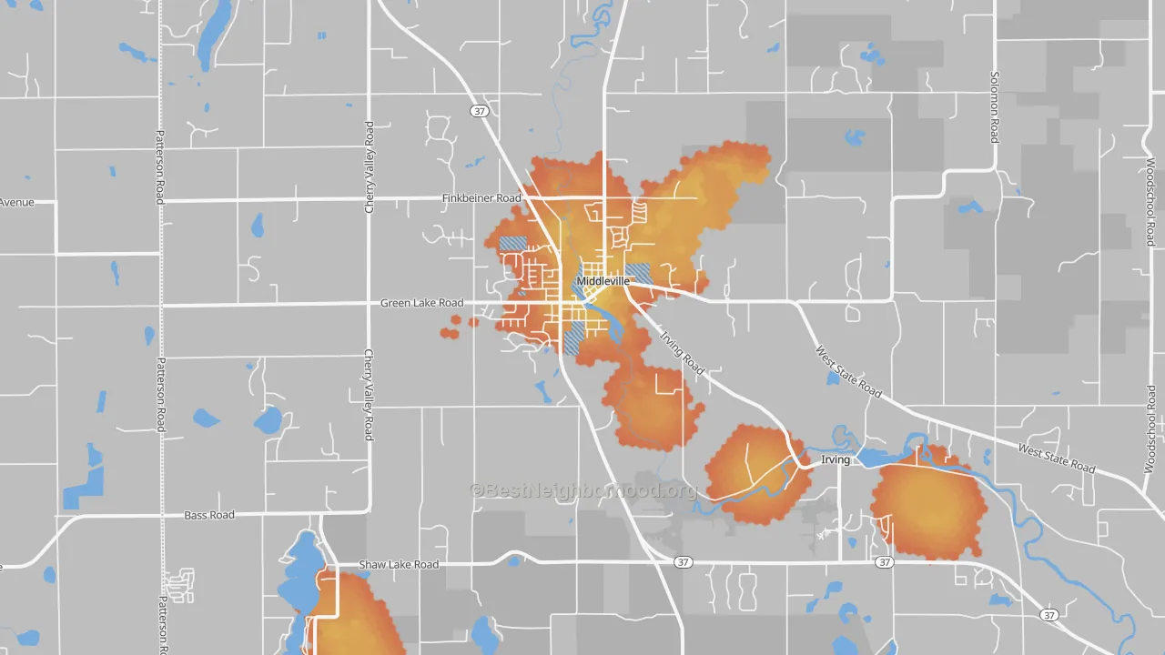 Bike Grade map of 49333, MI