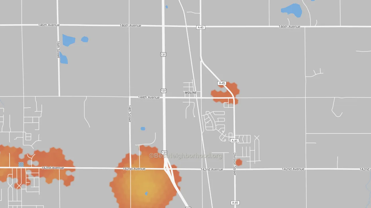 Bike Grade map of 49335, MI