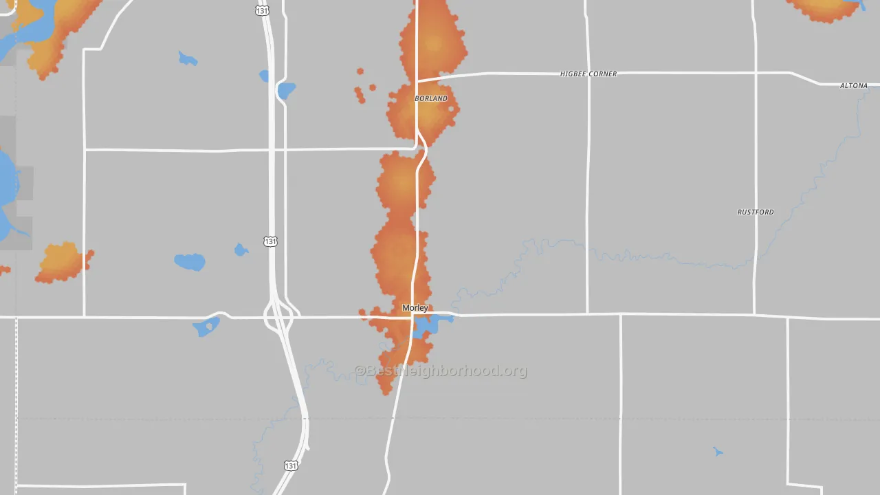 Bike Grade map of 49336, MI