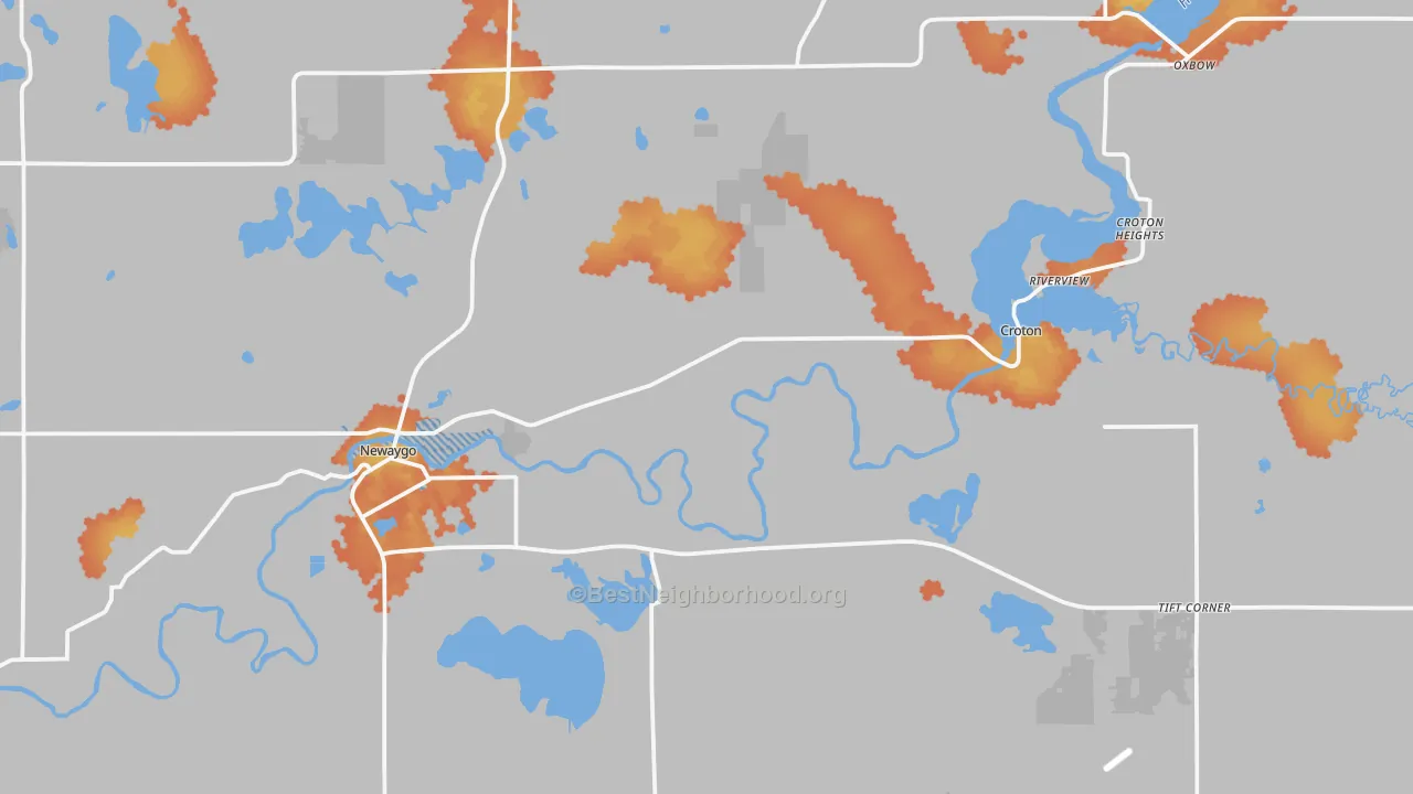 Bike Grade map of 49337, MI