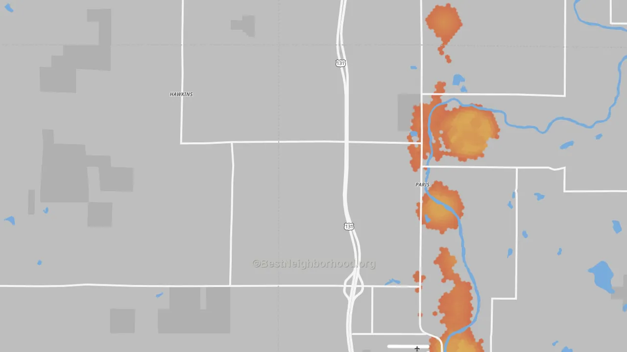 Bike Grade map of 49338, MI