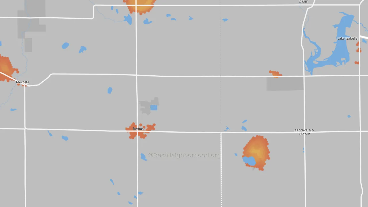 Bike Grade map of 49340, MI