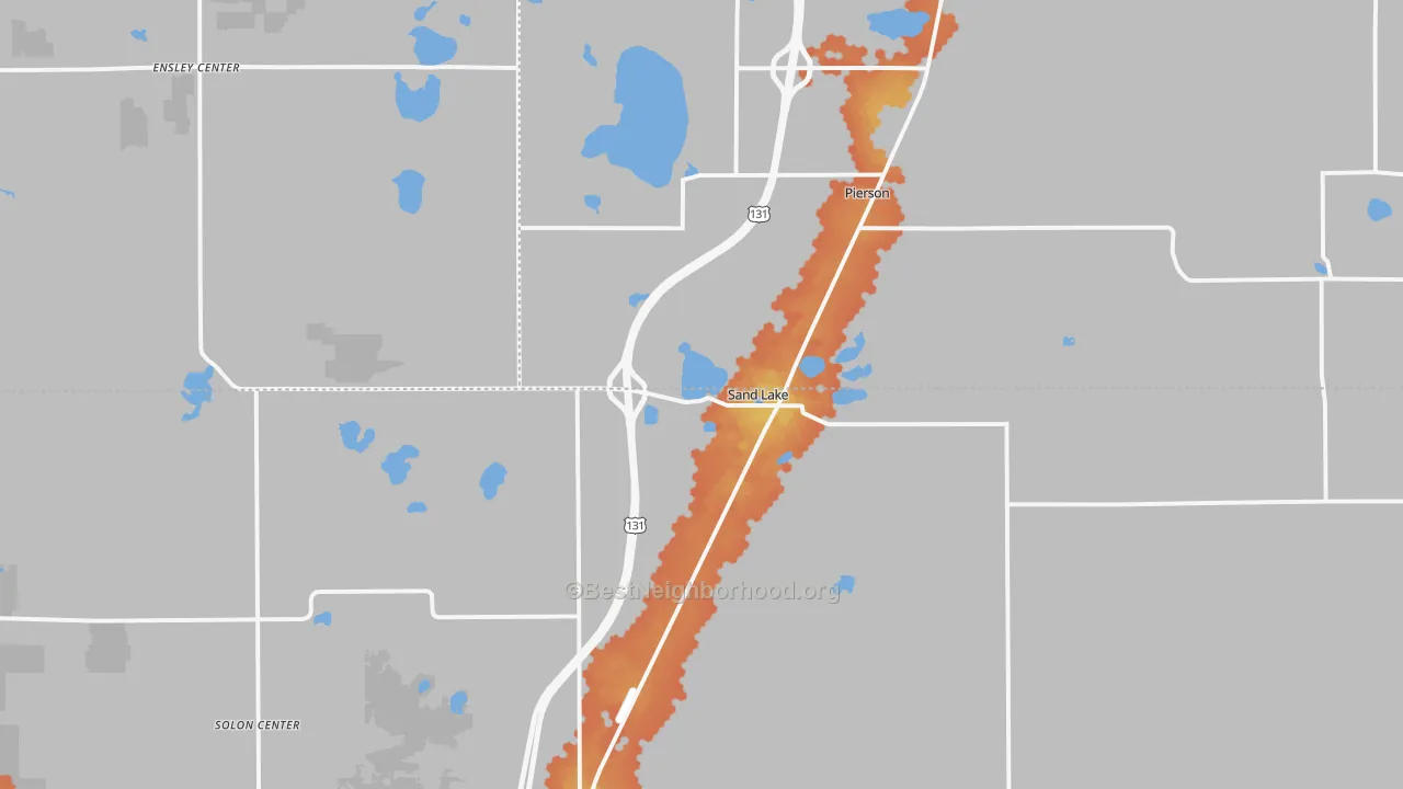 Bike Grade map of 49343, MI