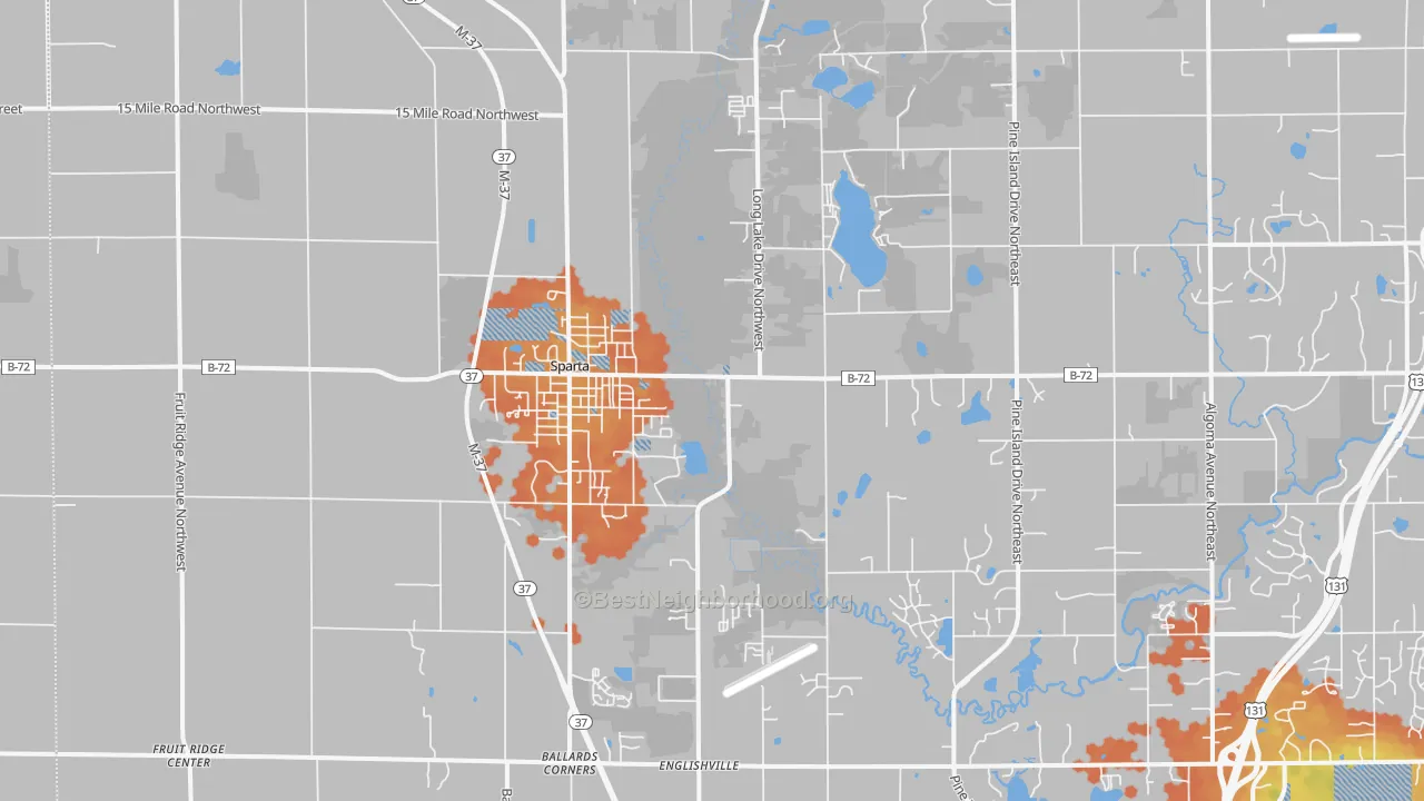 Bike Grade map of 49345, MI