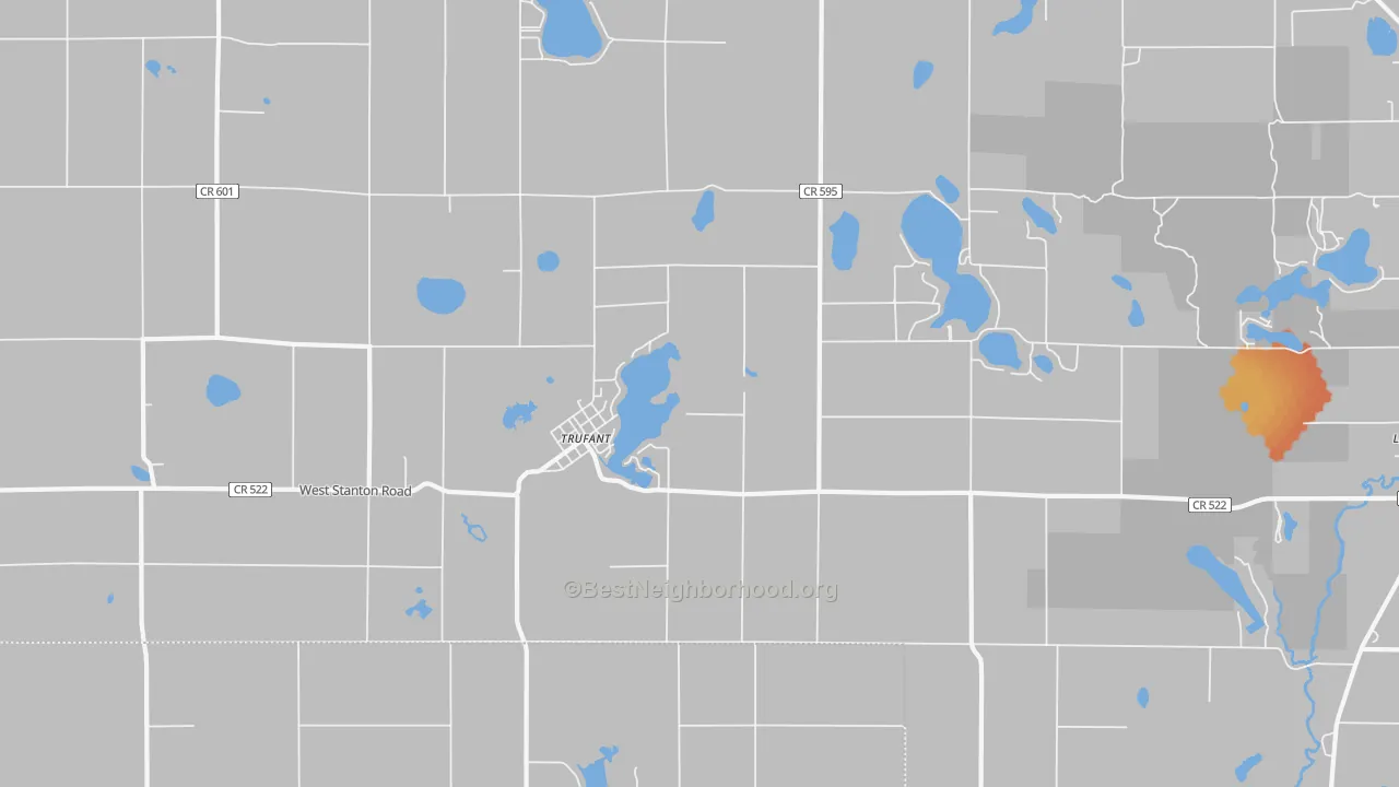 Bike Grade map of 49347, MI
