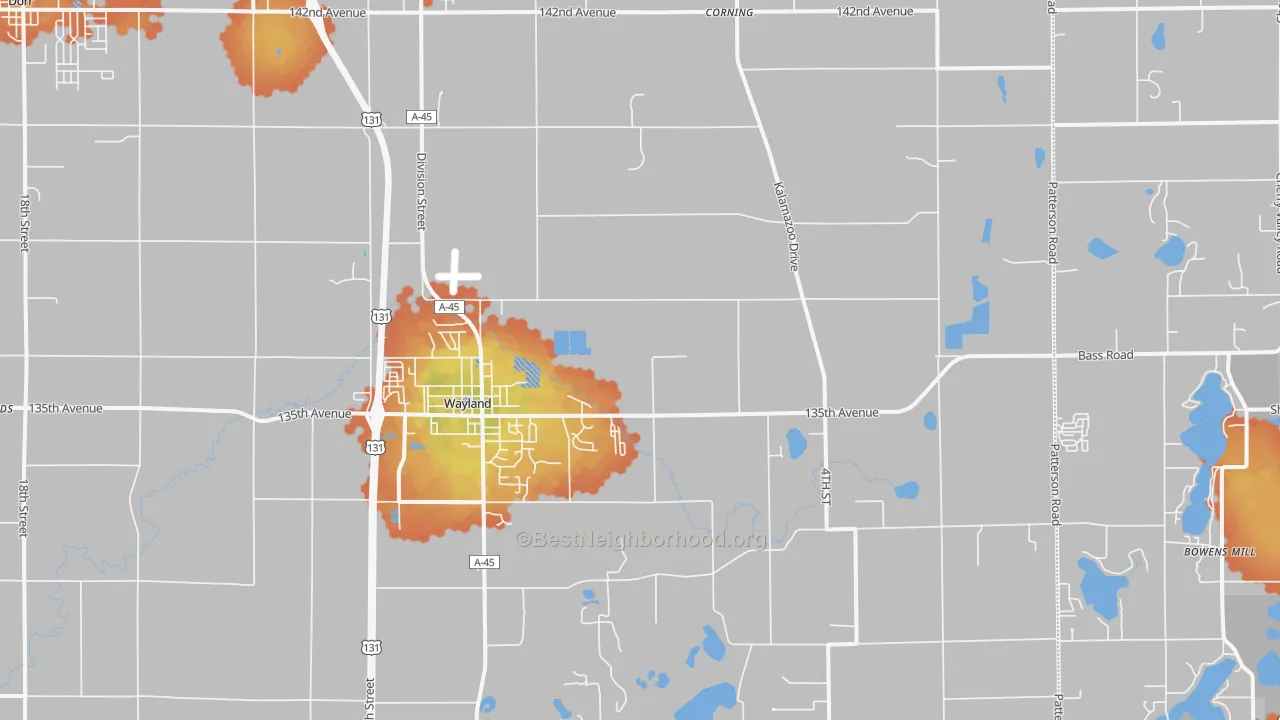 Bike Grade map of 49348, MI
