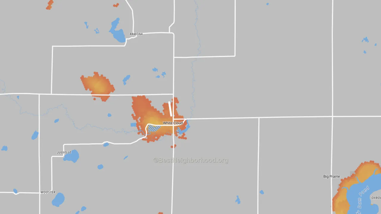 Bike Grade map of 49349, MI