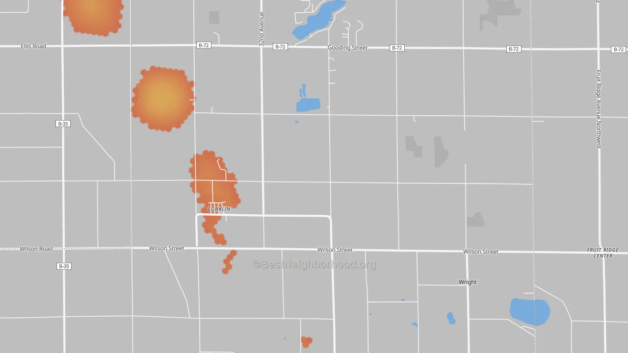 Bike Grade map of 49403, MI