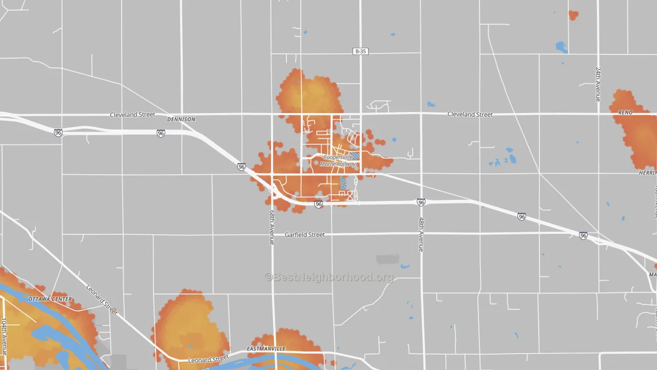 Bike Grade map of 49404, MI