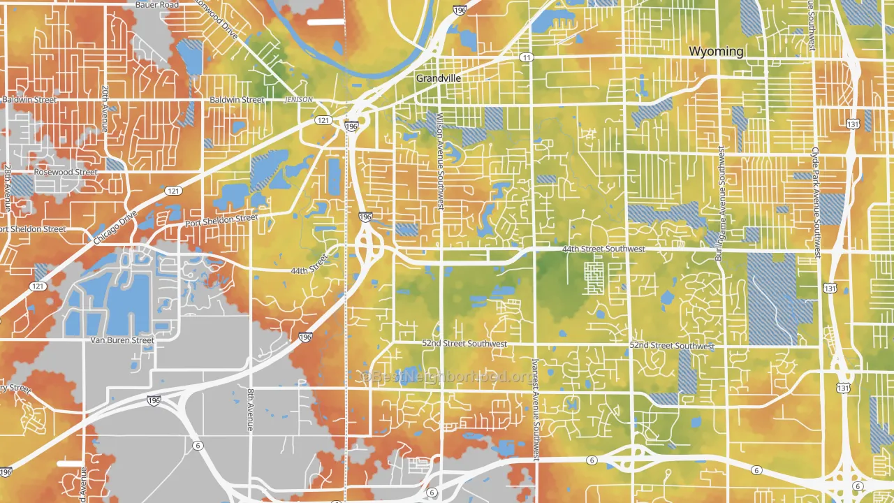 Bike Grade map of 49418, MI