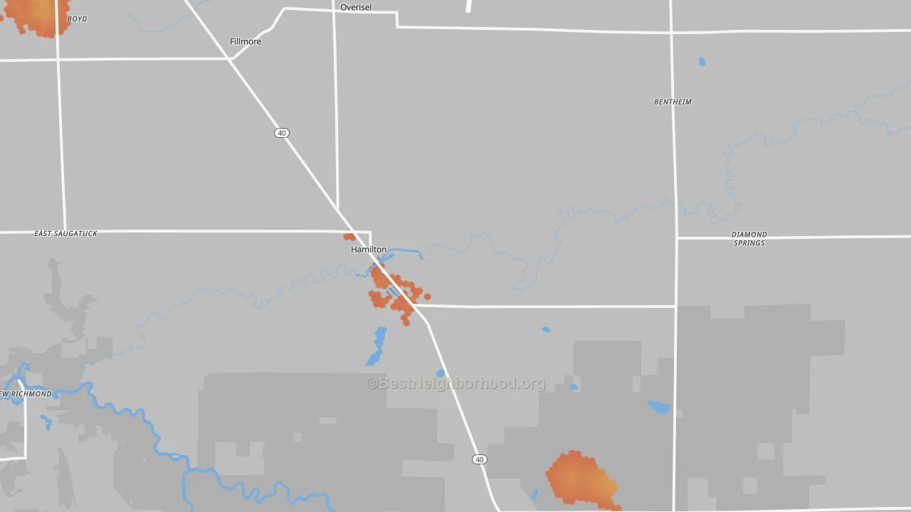 Bike Grade map of 49419, MI