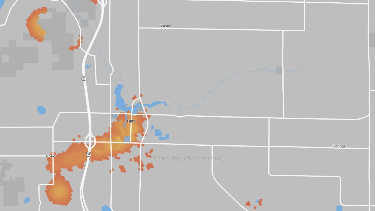 Bike Grade map of 49420, MI