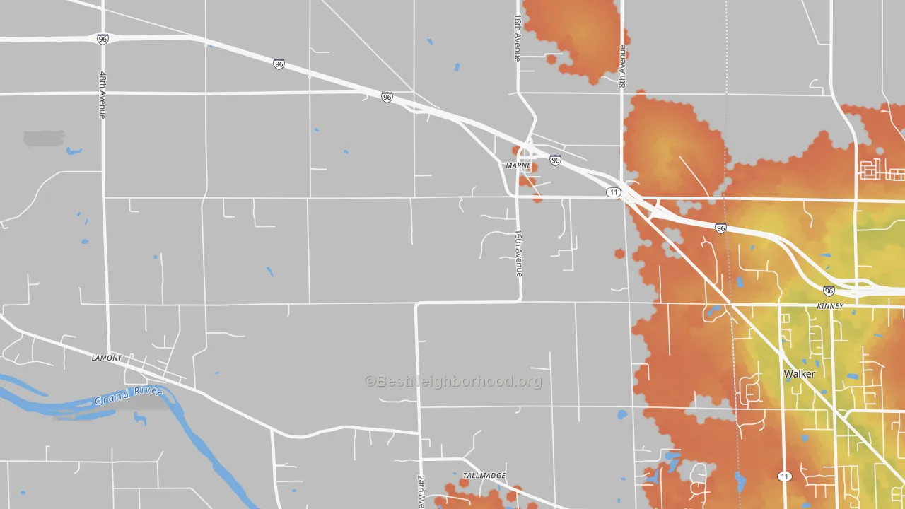 Bike Grade map of 49435, MI
