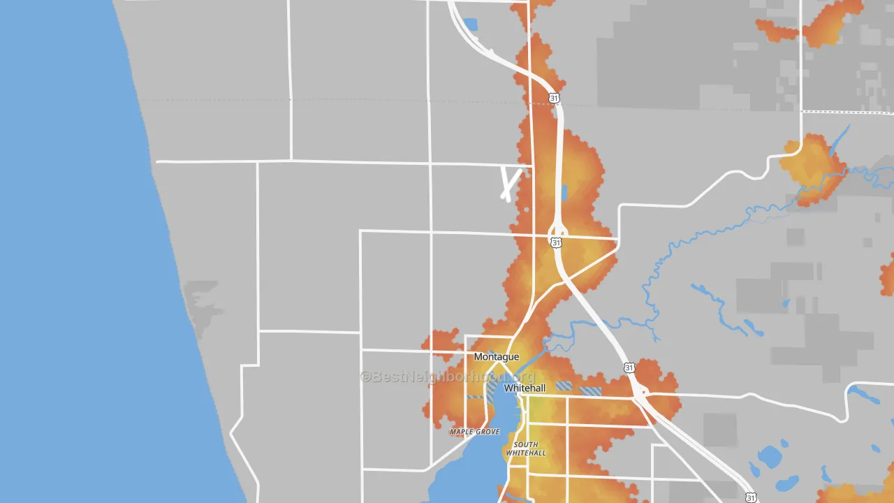 Bike Grade map of 49437, MI