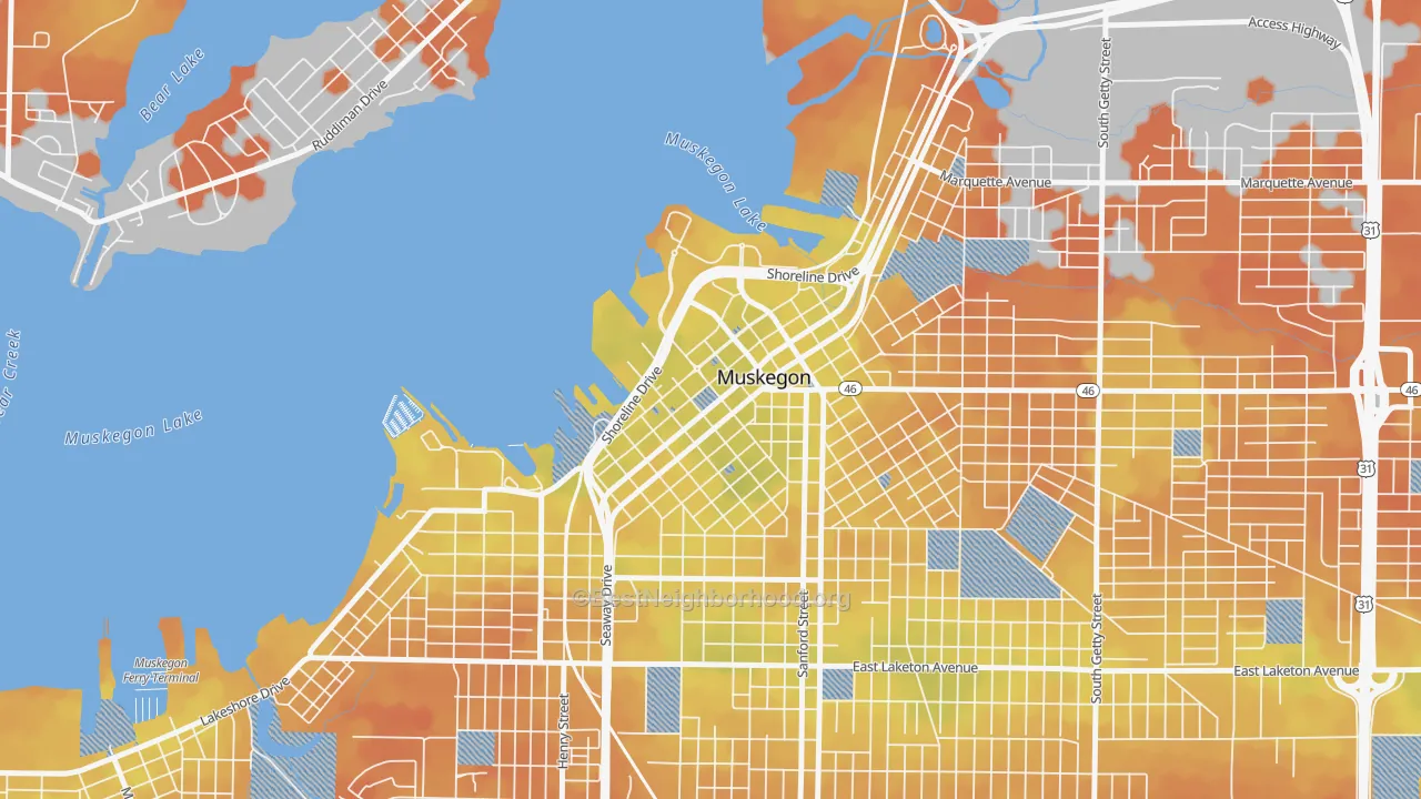 Bike Grade map of 49440, MI