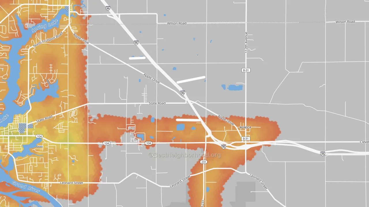 Bike Grade map of 49448, MI