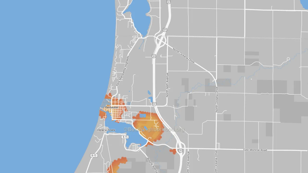 Bike Grade map of 49449, MI
