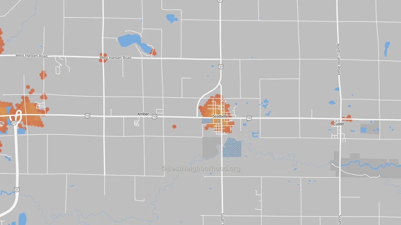 Bike Grade map of 49454, MI