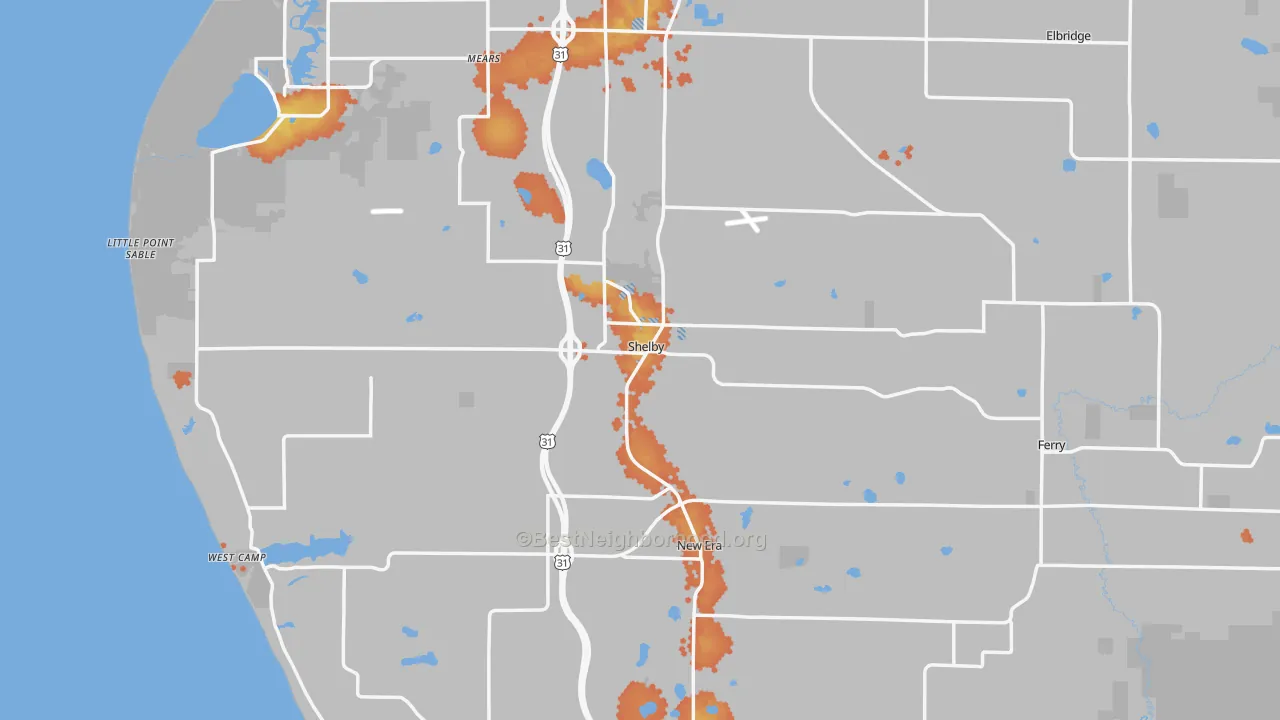 Bike Grade map of 49455, MI
