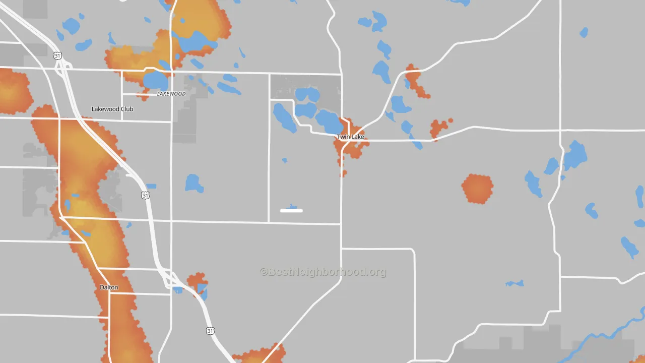 Bike Grade map of 49457, MI